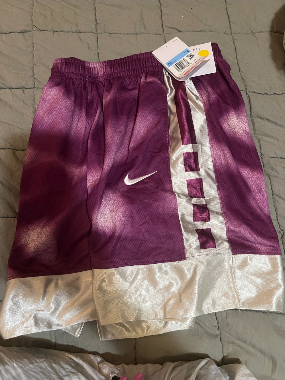 Nike Purple and Silver Kids Athletic Shorts